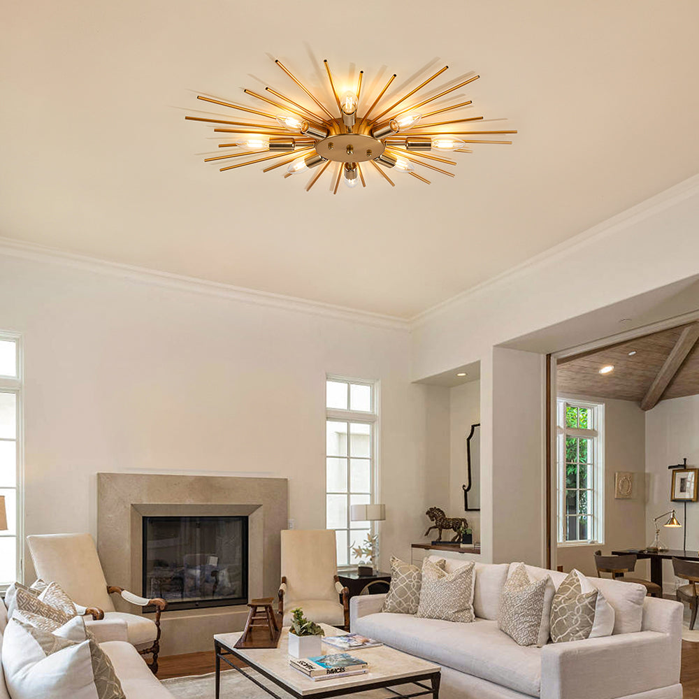 8 Lights Modern Aluminum Ceiling Light – Industrial Living Room Design