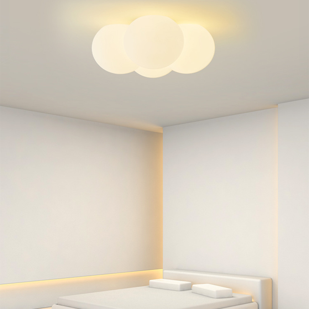 Nordic Cloud Ball Ceiling Light - Warm LED Glow for Cozy Bedroom