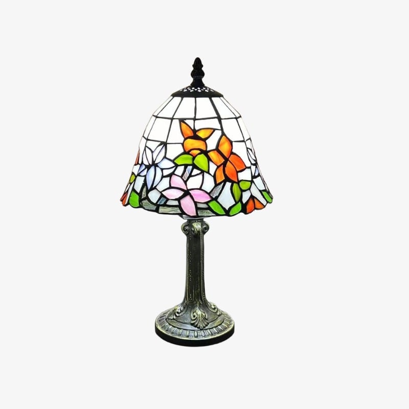Virelle Traditional Tiffany Table Lamp – Colorful Stained Glass Dome Desk Light for Bedroom