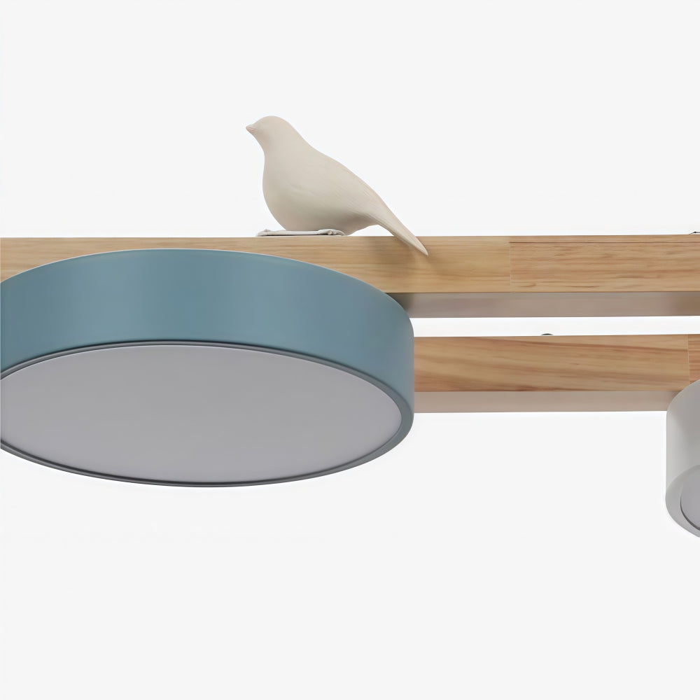 Orilumea Bird Chandelier - Wooden Lighting Fixture Modern Style for Living Room