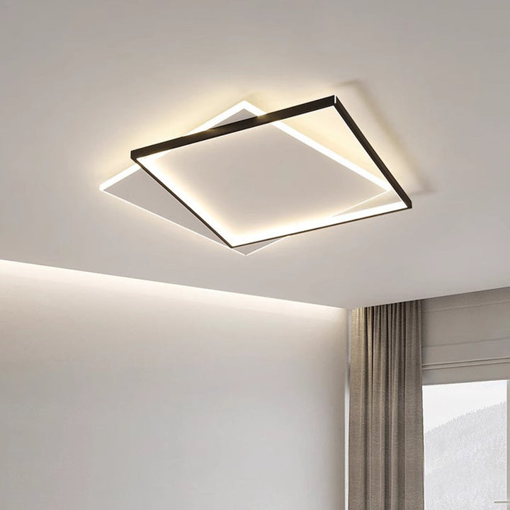 Gold Black Ceiling Light - Contemporary LED Living Room Lighting