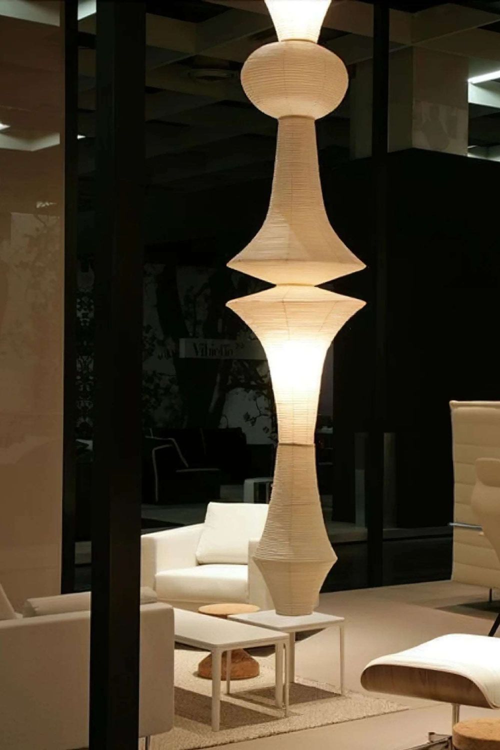 White Handcrafted Mulberry Paper Swag Light