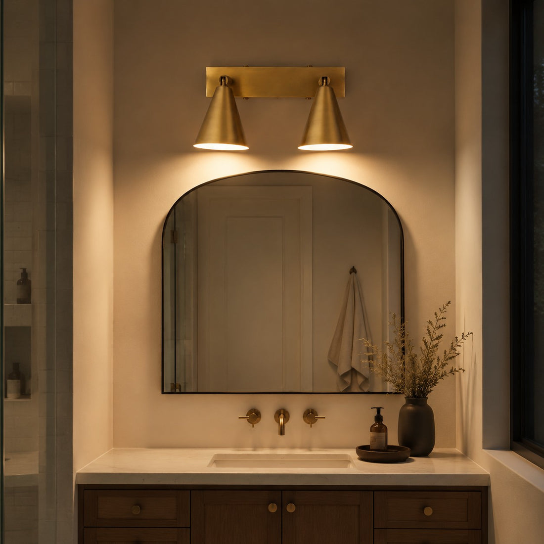 Vintage Adjustable Copper Cone Wall Lamp