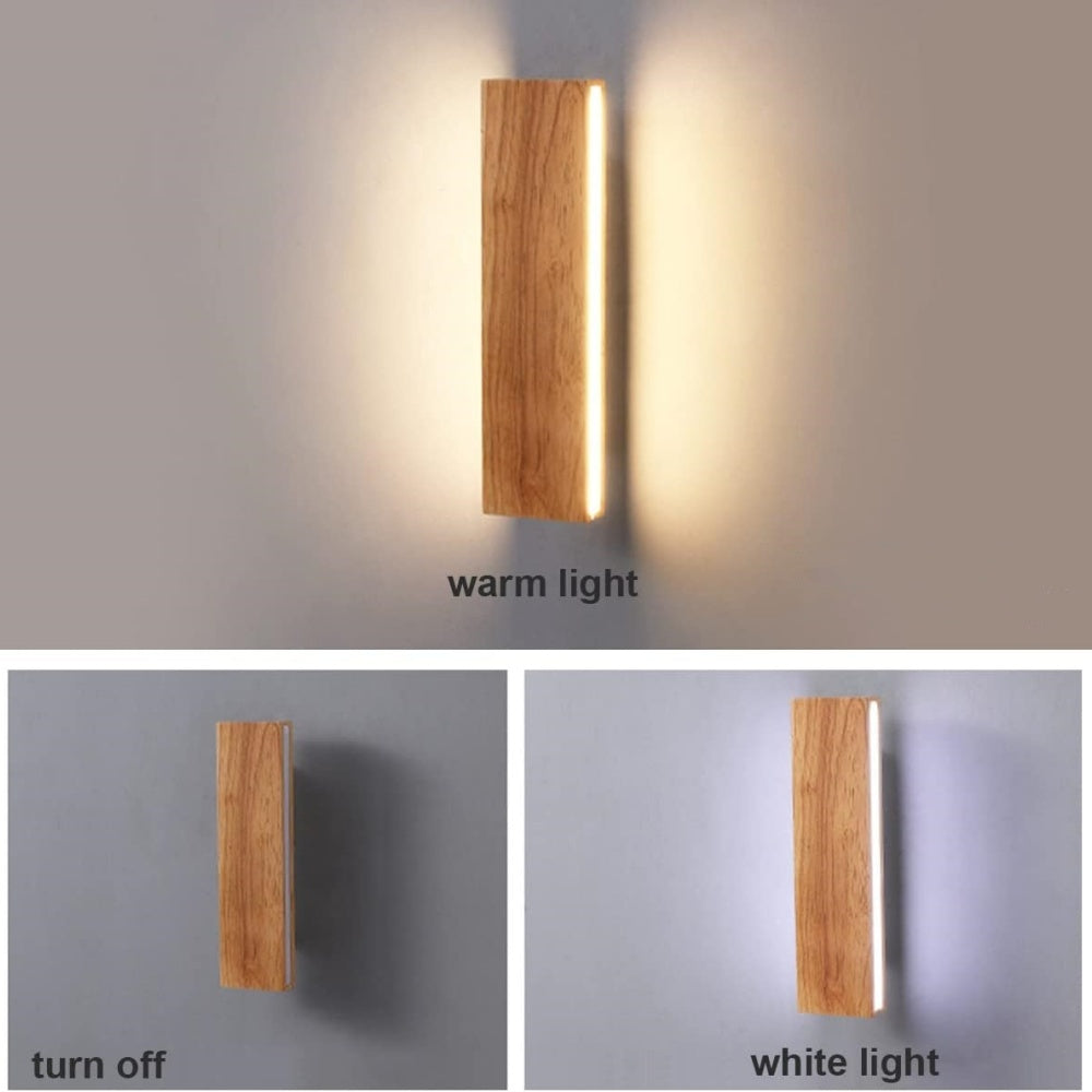 Modern Wood Wall Light - Rotatable Fixture for Dining Room