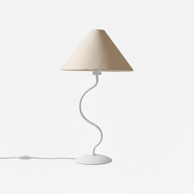 Rivlox Modern Geometric Fabric Table Lamp - Angled Zigzag Pattern for Office Lighting