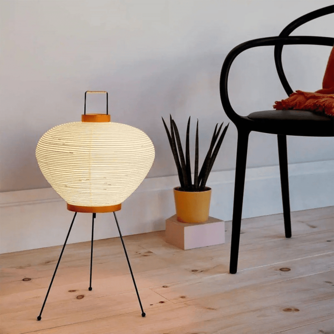 Japanisch inspirierte Papiertischlampe – Maulbeerpapierlampe fürs Schlafzimmer