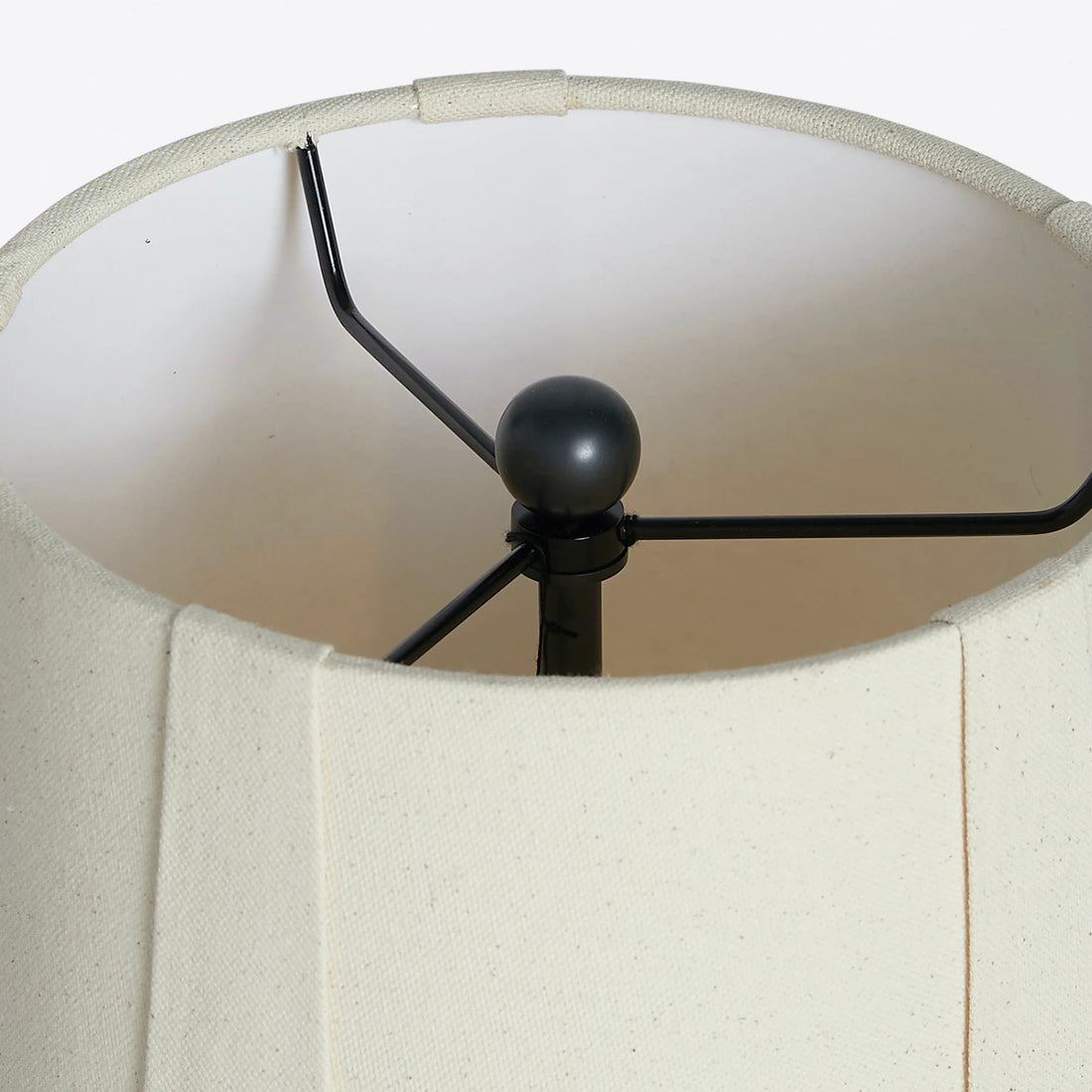 Pryssa Sculptural Ceramic Floor Lamp - Ivory Linen Shade for Living Room Accent