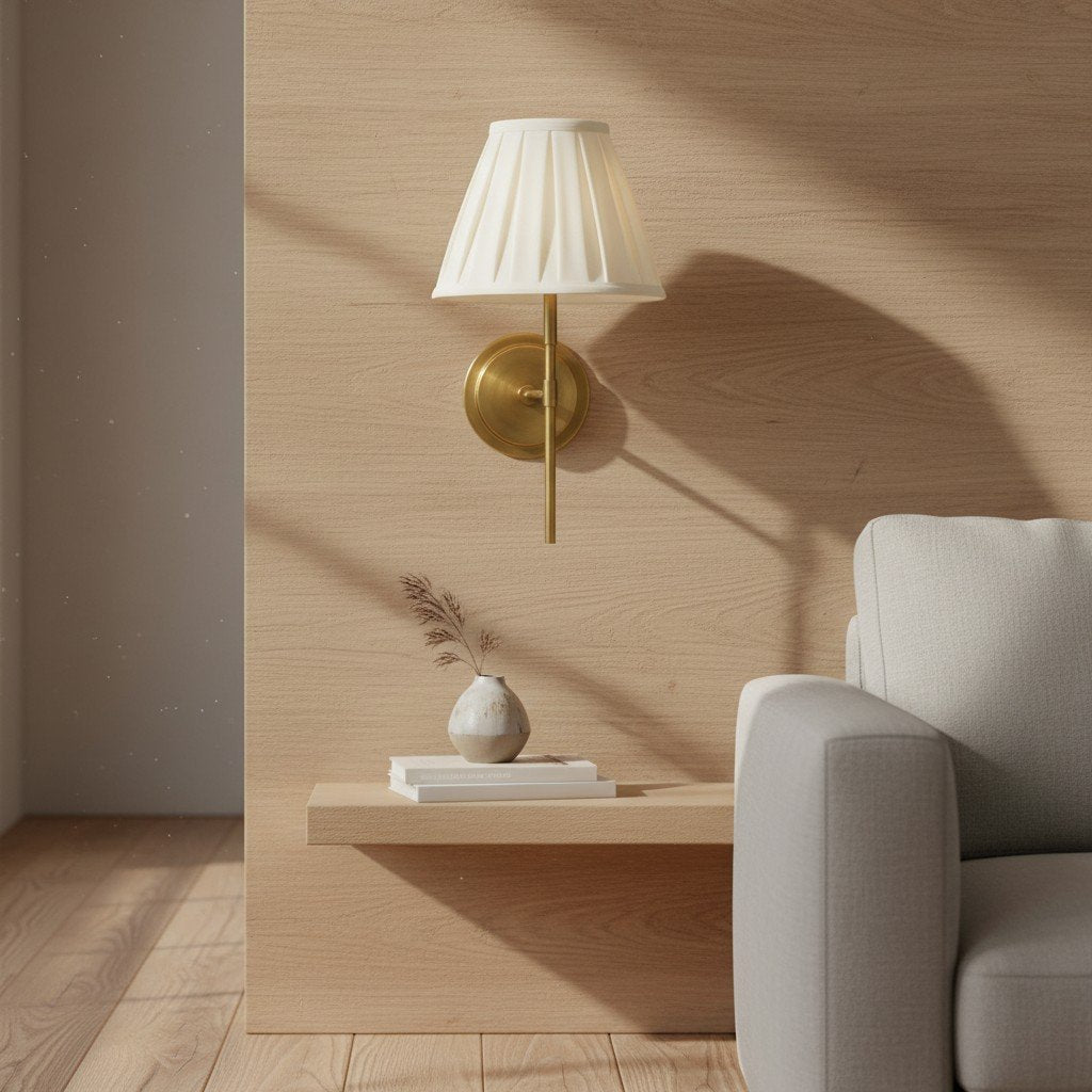 Cremaris Metal Wall Light with Fabric Shade - Timeless Sconce for Interior Lighting