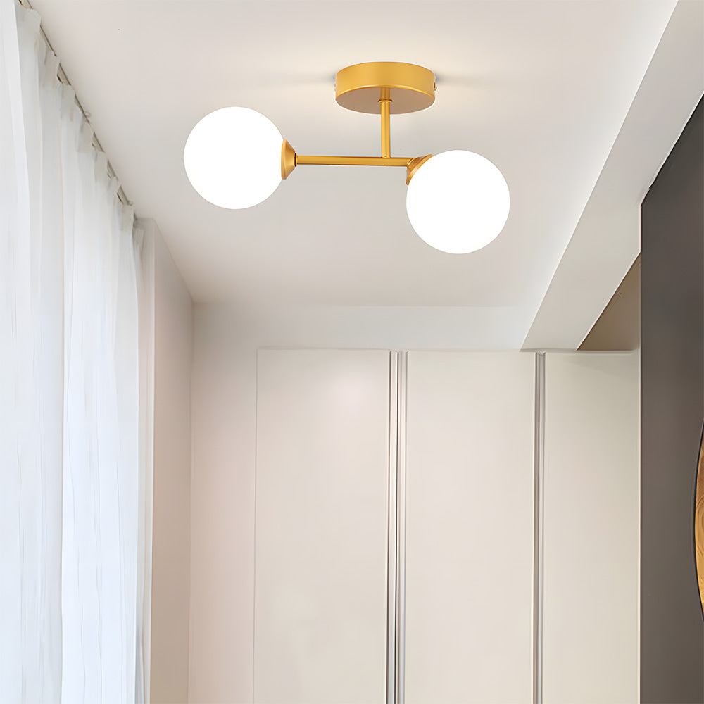 Nordic Glass Ceiling Light - Irregular Shape Fixture for Hallway