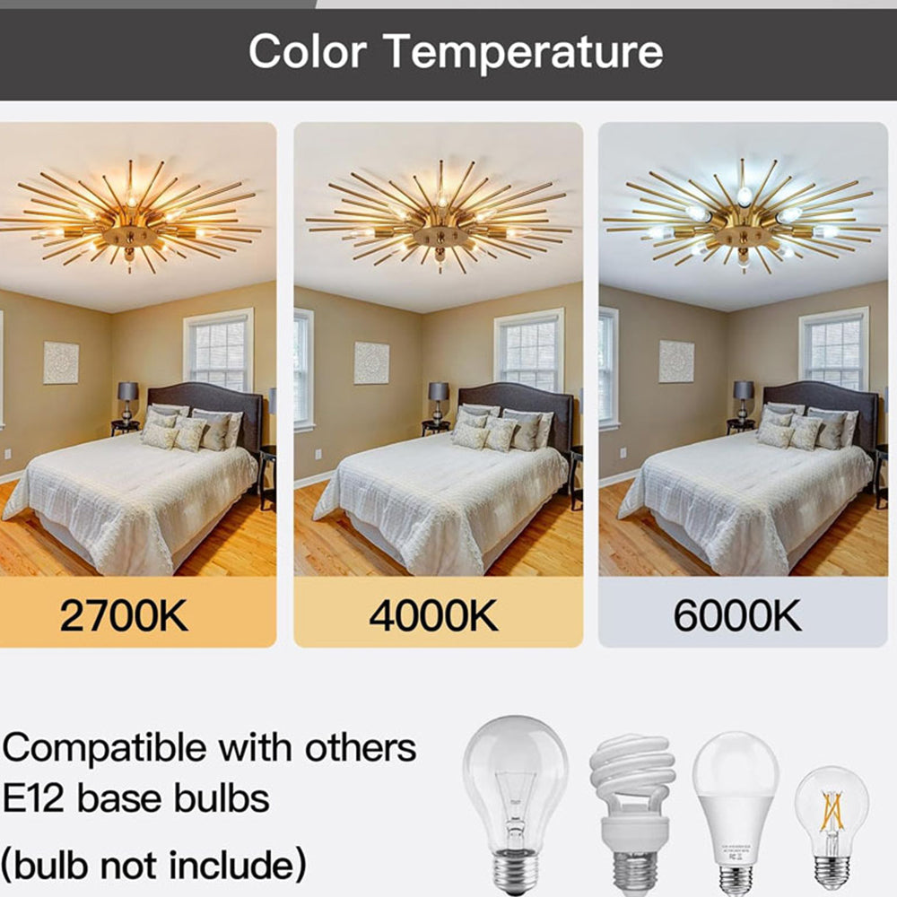 8 Lights Modern Aluminum Ceiling Light – Industrial Living Room Design