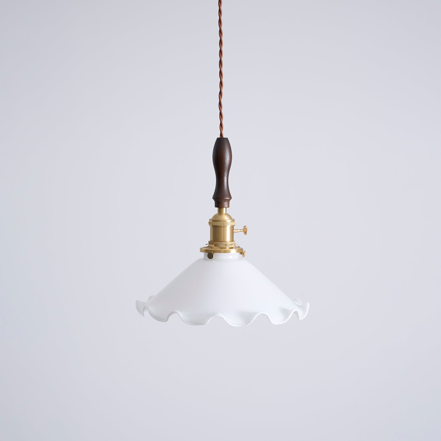 White Sculptural Glass Plug-In Pendant