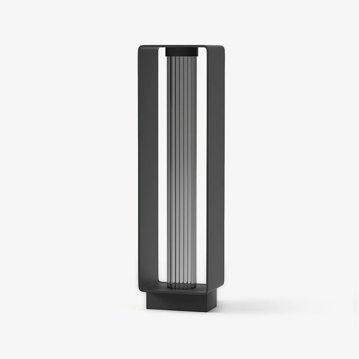 Frame Outdoor Post Lamp - Resilient Striped Glass Lamp for Driveway