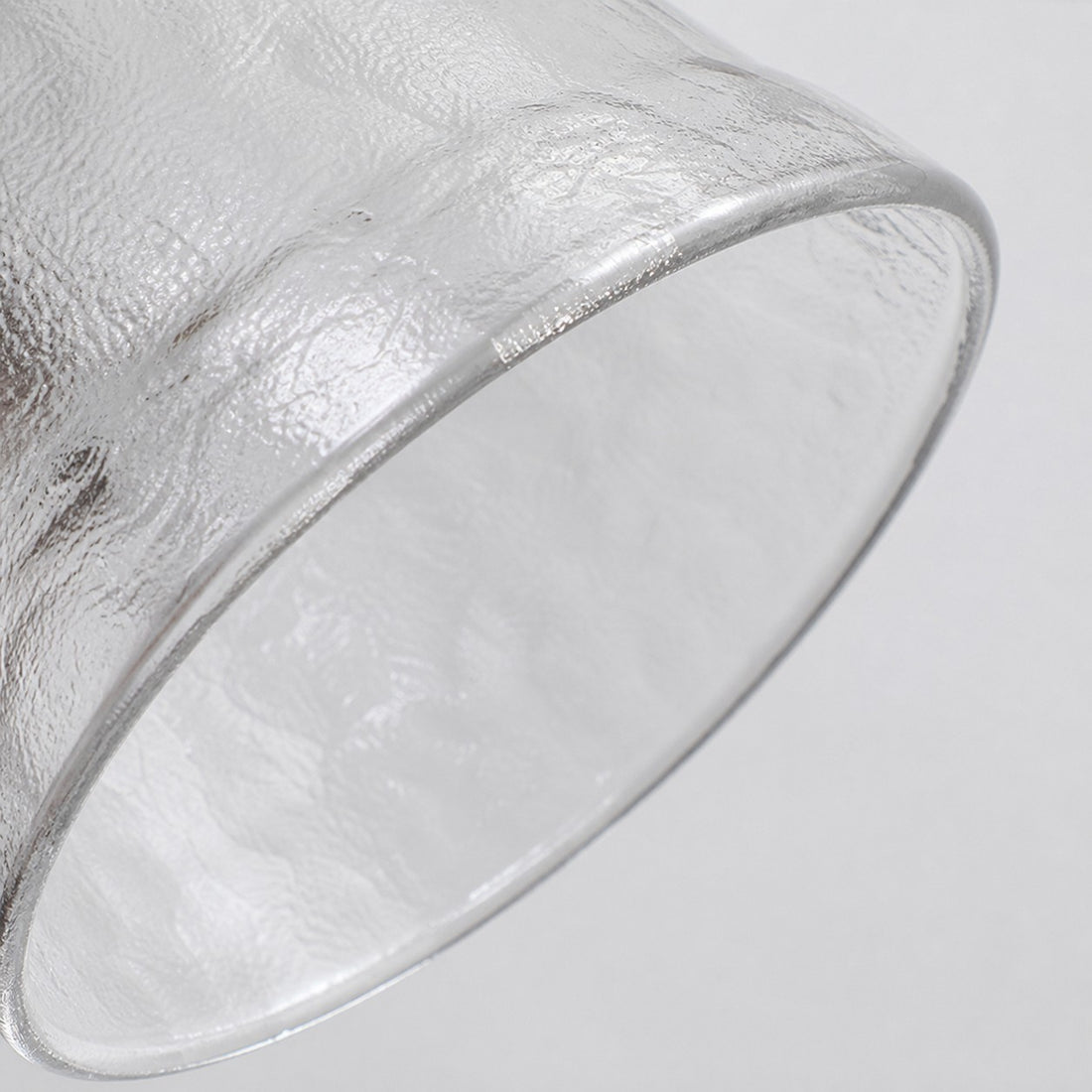Brass glass wall sconce detail view two
