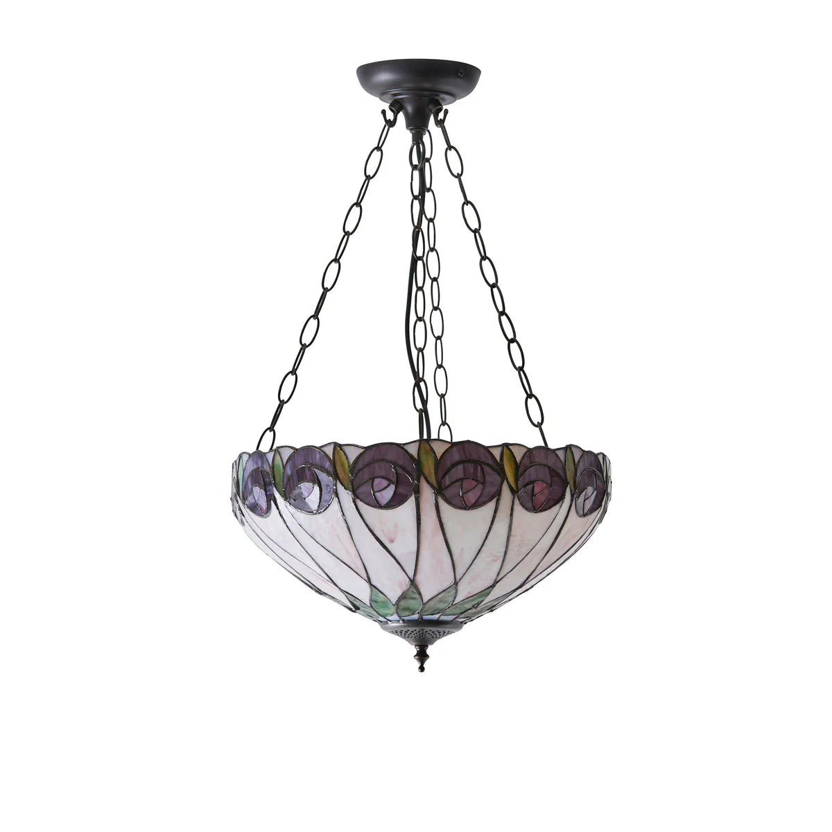 TF Hutchinson Tiffany Pendant - Inverted Art Glass Adjustable Pendant Light for Home