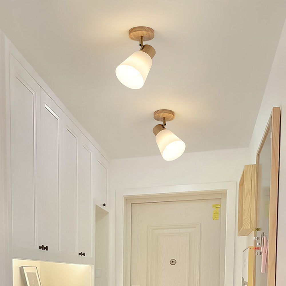 Wood Track Lighting - Modern Rotatable Minimalist Hallway Light