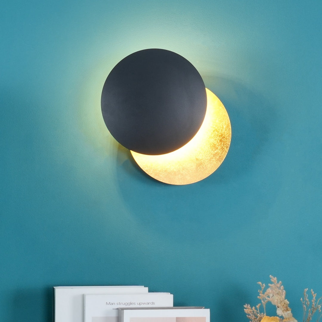 Verstellbare Wandlampe Mit Künstlerischer Eclipse-Scheibe Für Flur Und Schlafzimmer