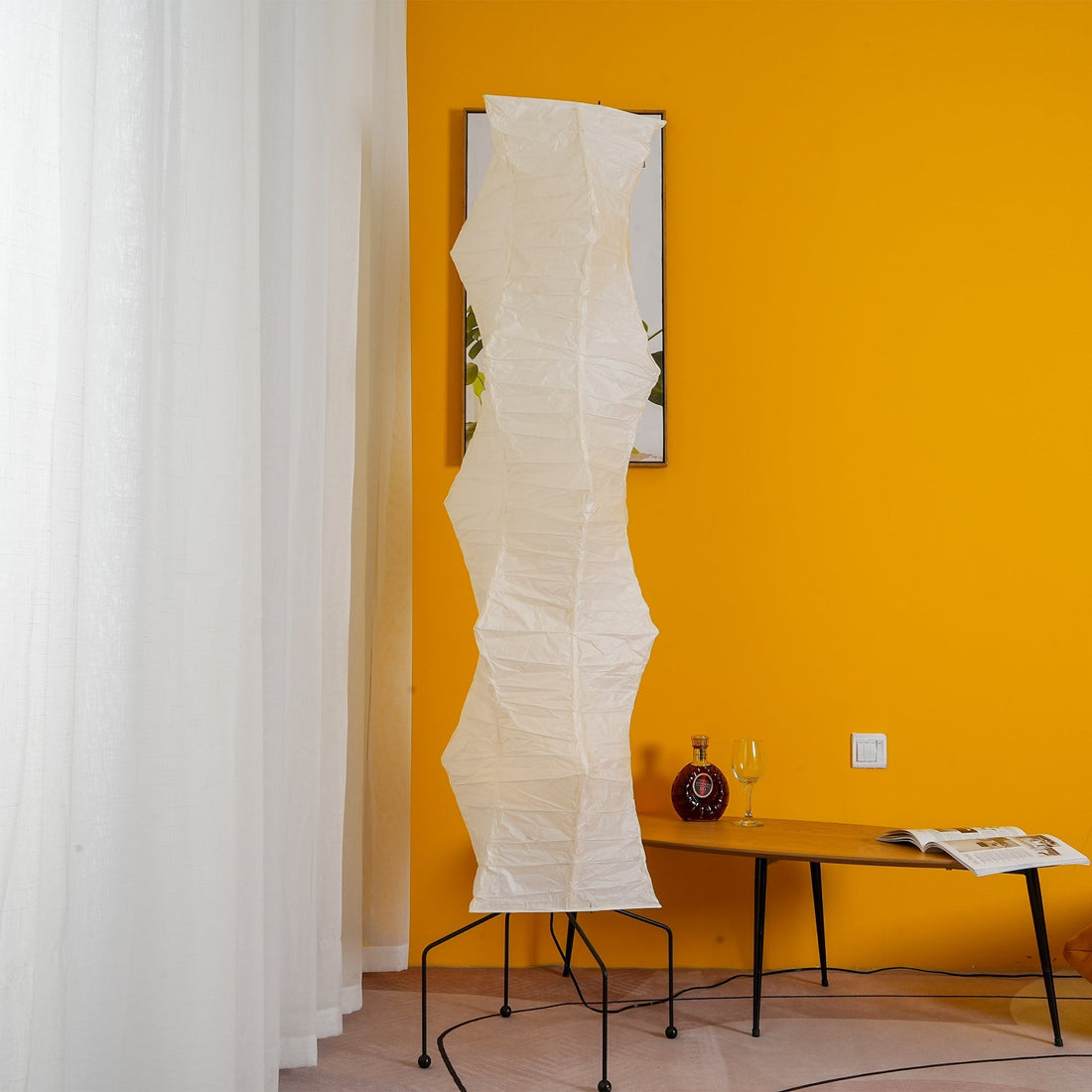 Rice Paper Floor Lamp - Bamboo Frame Soft Light for Living Room