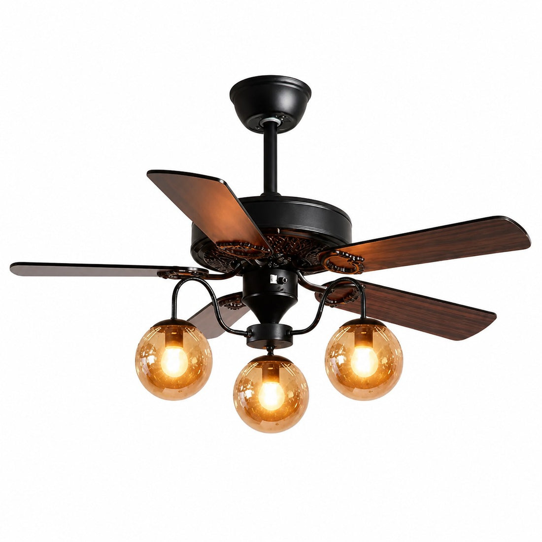 Rustikaler Deckenventilator mit Licht
