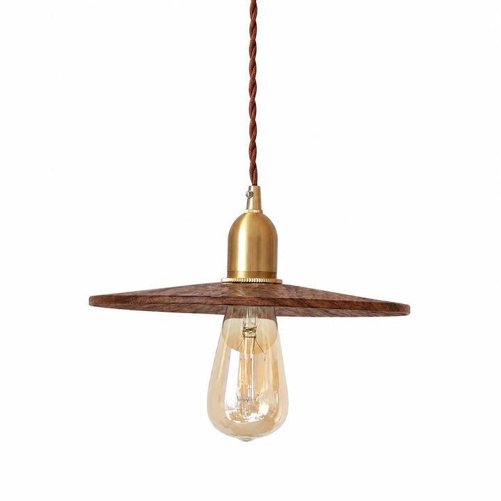 North American walnut carved wooden pendant light shade