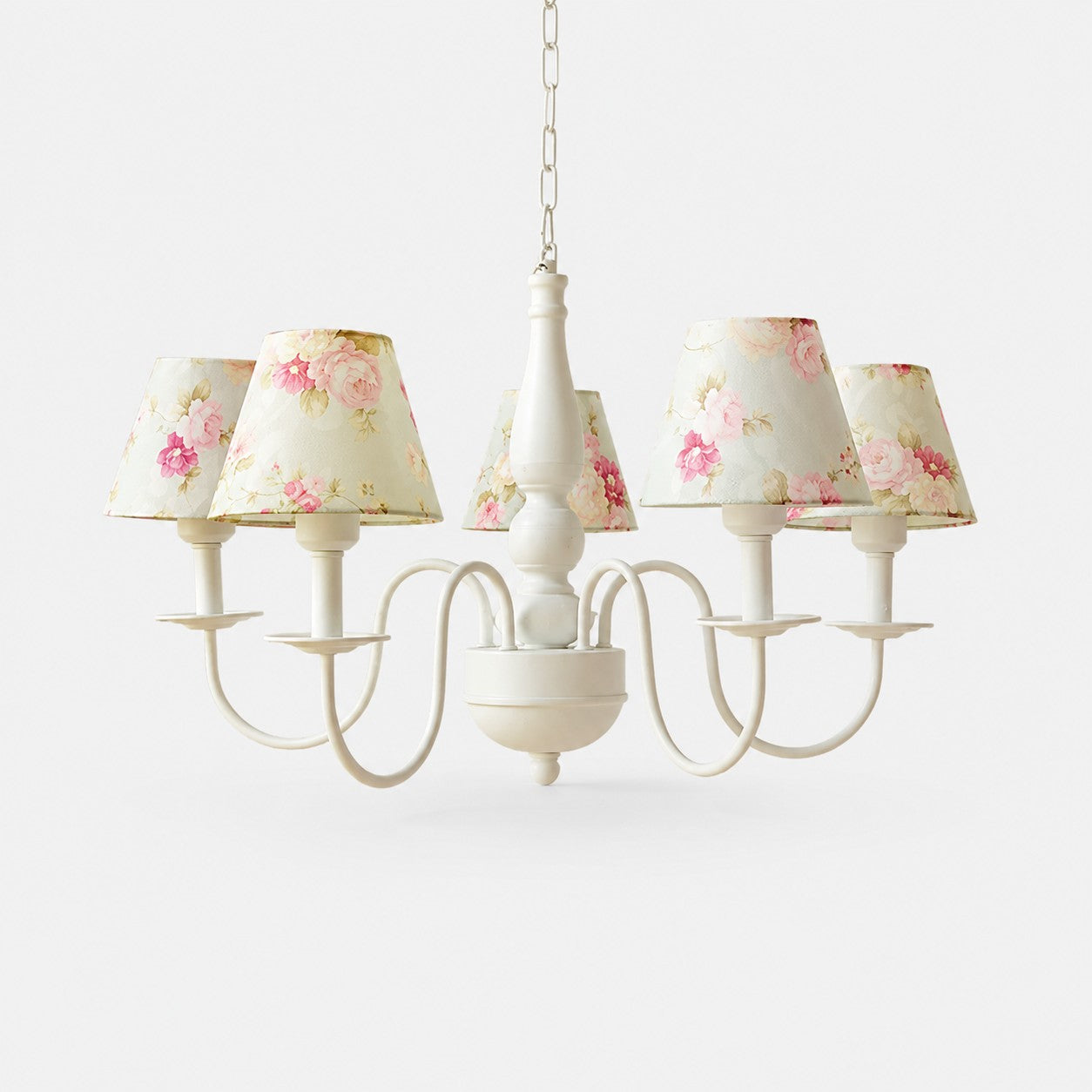 Colorful Fabric Shade 5-Light Chandelier