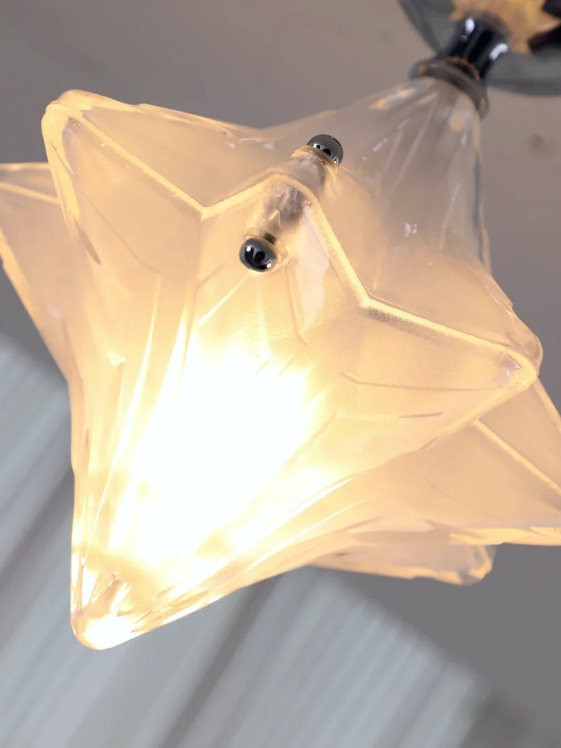 Art Deco Star Ceiling Lamp - Frosted Glass Fixture for Hallway & Entryway - Astris Ceres