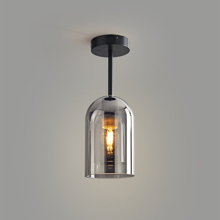 Clear Glass Pendant Light - Modern Cylindrical Lamp For Hallway