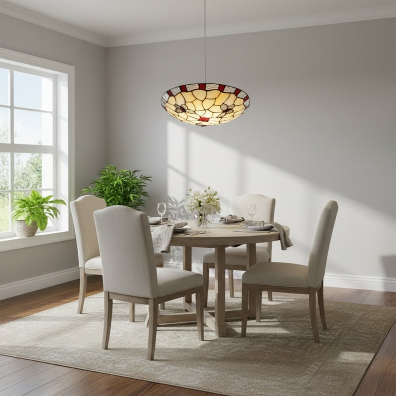 TF Butterfly Pendant Lamp — Decorative Stained Glass Pendant Light for Bedroom or Entryway