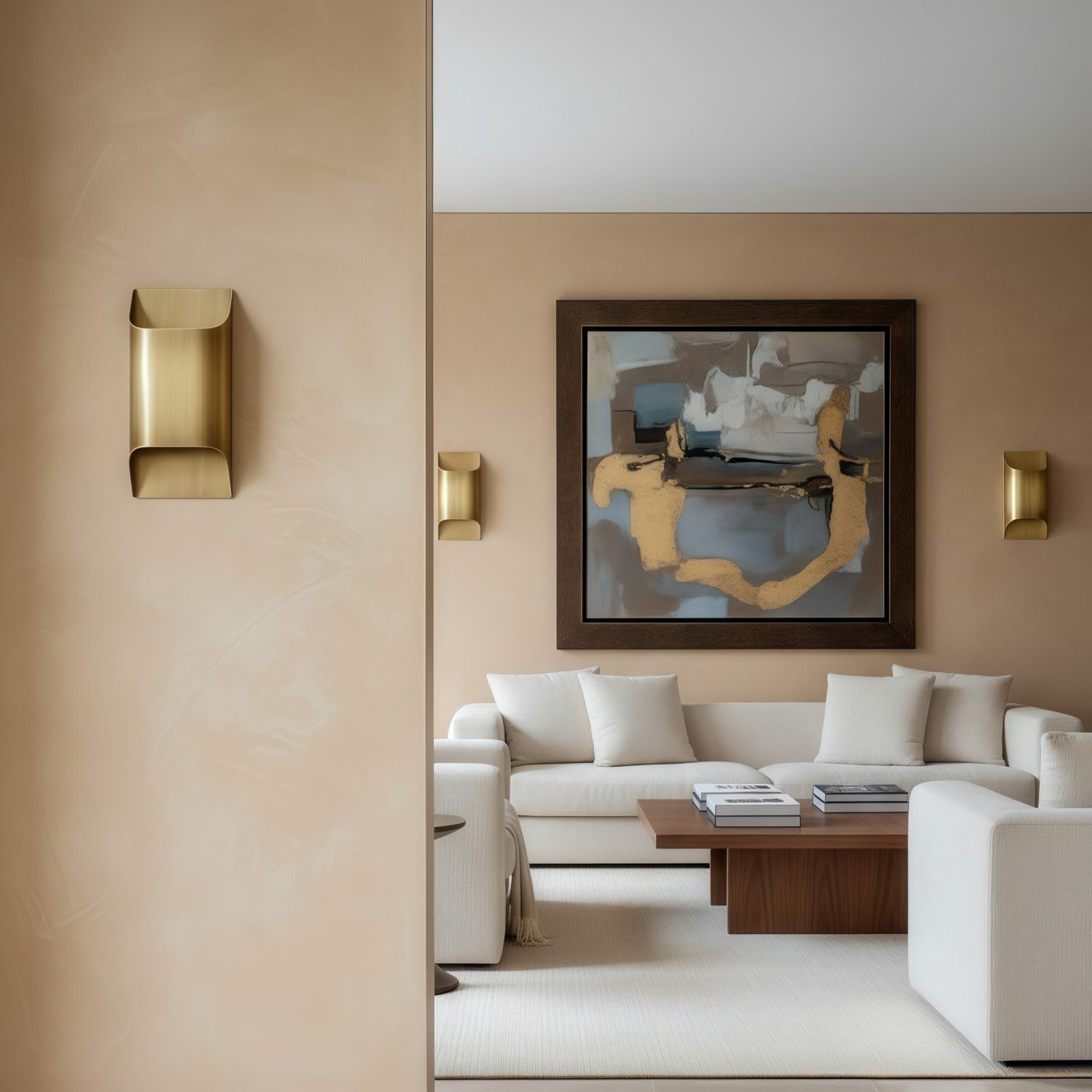 Sconique Stylish Brass Wall Sconce - Minimal Design Architectural Profile Sconce for Foyer