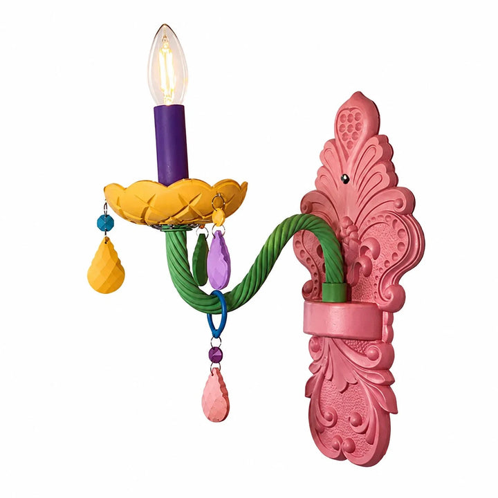 single-head colorful crystal wall sconce for children room