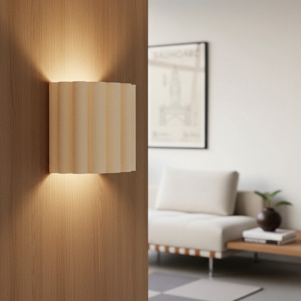 Velura Linen Fold Wall Sconce - Fabric Soft Pleated Design Ambient Lighting for Bedroom or Hallway