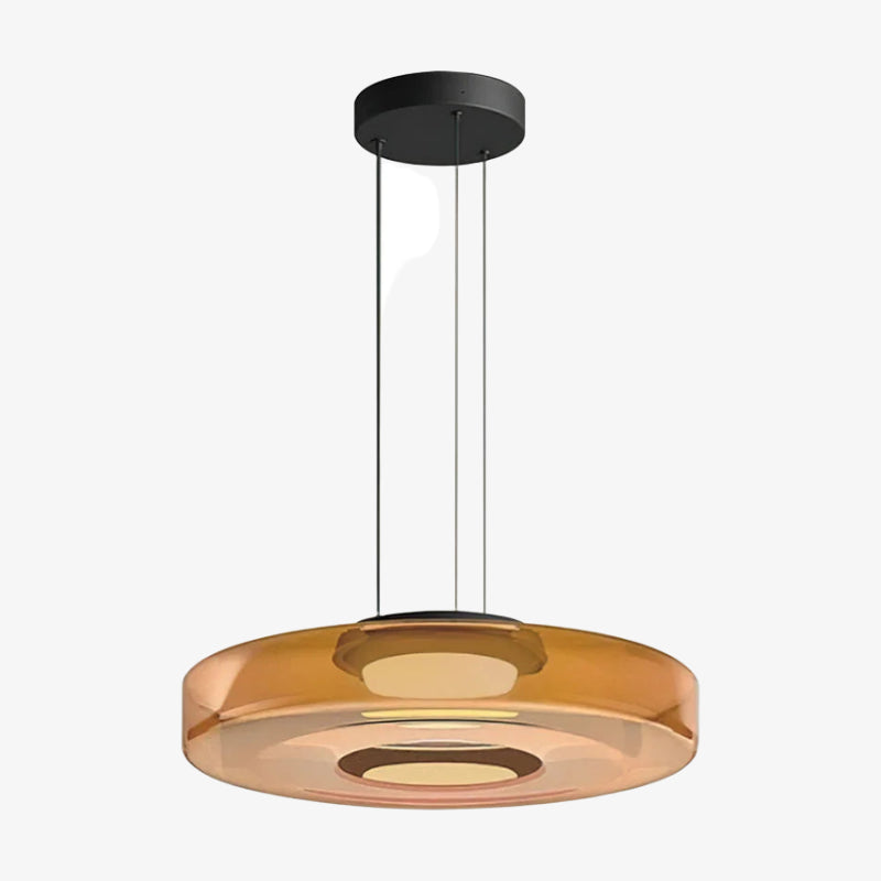 Nora Contemporary Multi-Layer Glass Pendant Lamp - Adjustable Hanging Light for Living Room or Kitchen Island