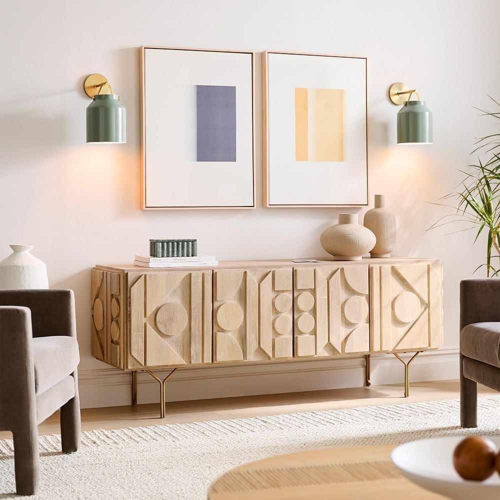 Hanton Brass Damp Rated Sconce - Modern Glass Wall Light for Bathroom