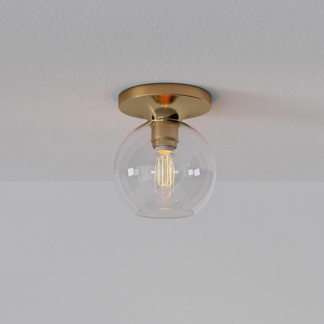 Selvion Modern Globe Ceiling Lamp - Damp-Rated Bathroom Lighting - Luxe Glass Shade