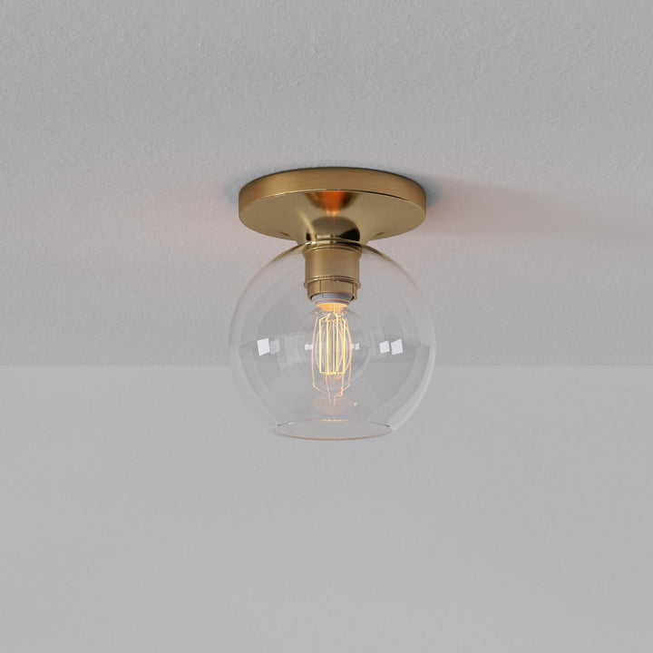 Selvion Modern Globe Ceiling Lamp - Damp-Rated Bathroom Lighting - Luxe Glass Shade