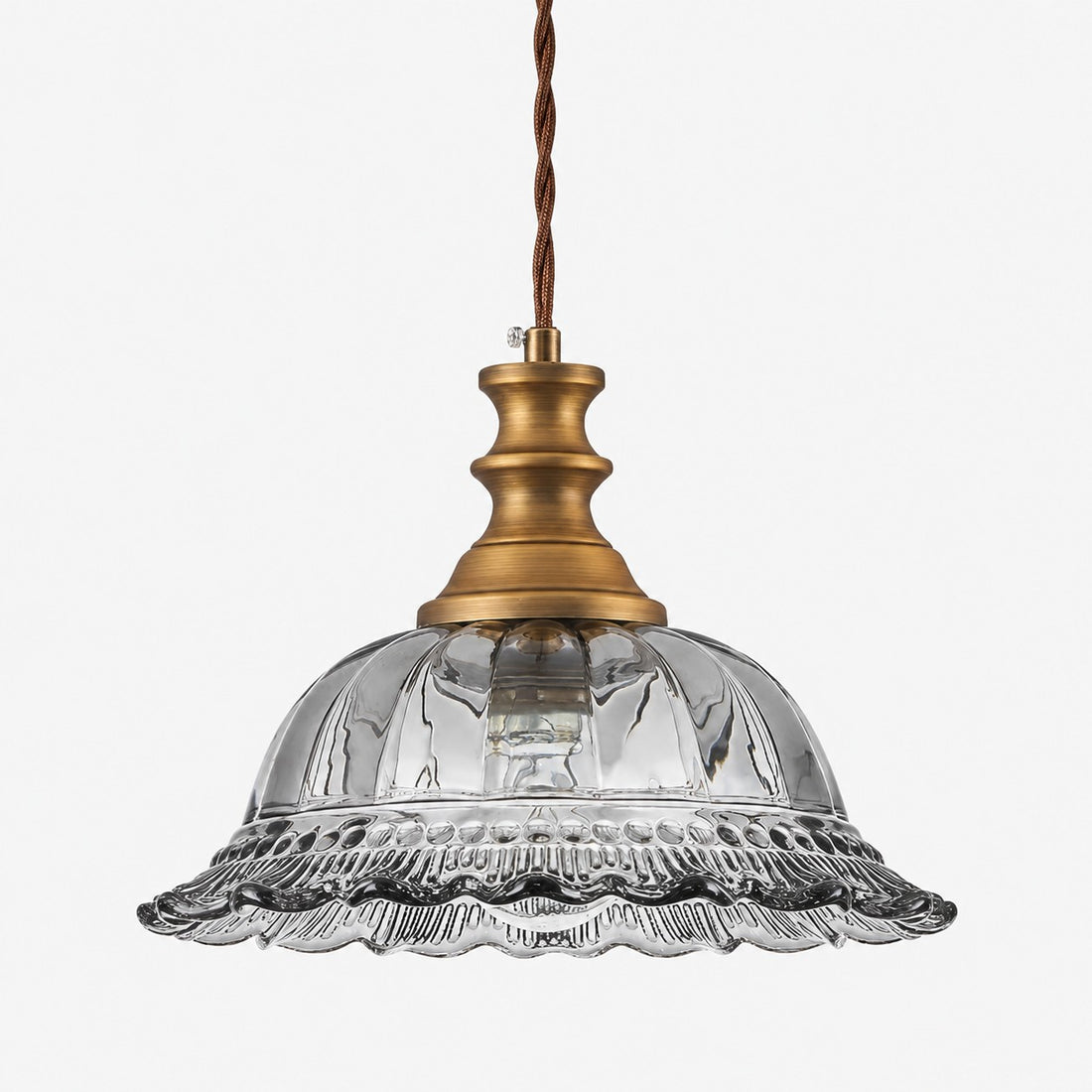 Vintage Fluted Glass Pendant Light for Kitchen & Dining