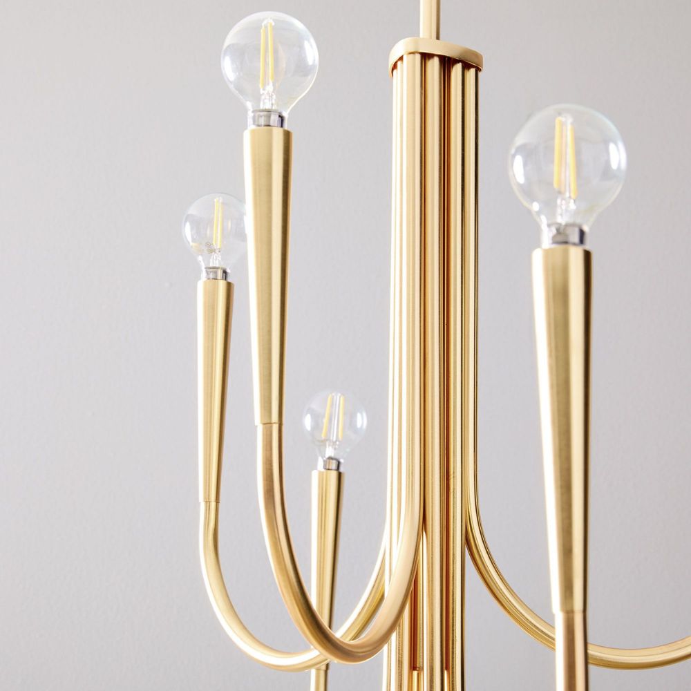 Borvia Metal Swoop Arm Chandelier - Modern Arc Lamp for Living Room