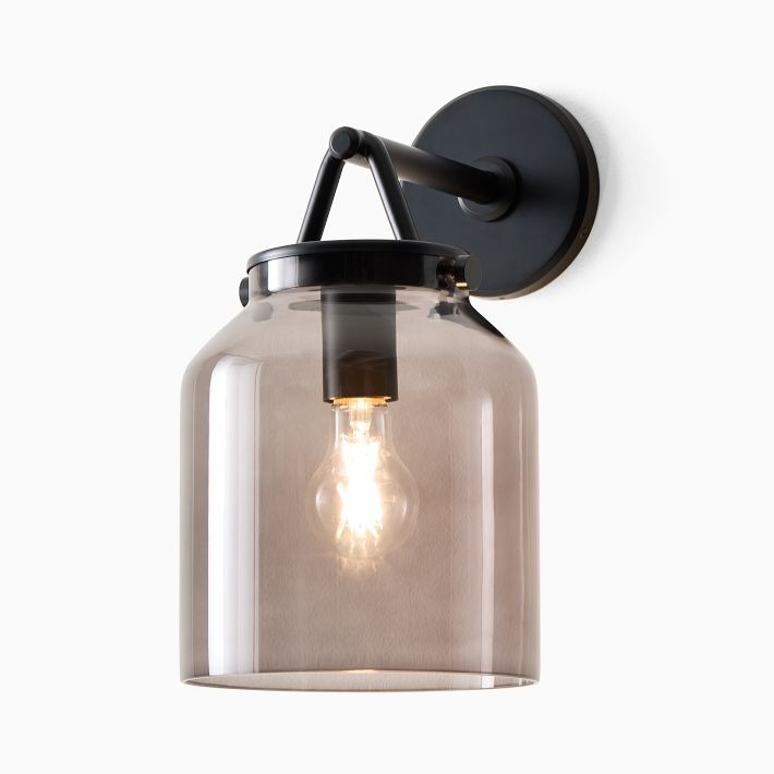 Hanton Metal Outdoor Wall Sconce - Matte Black Industrial Light Fixture