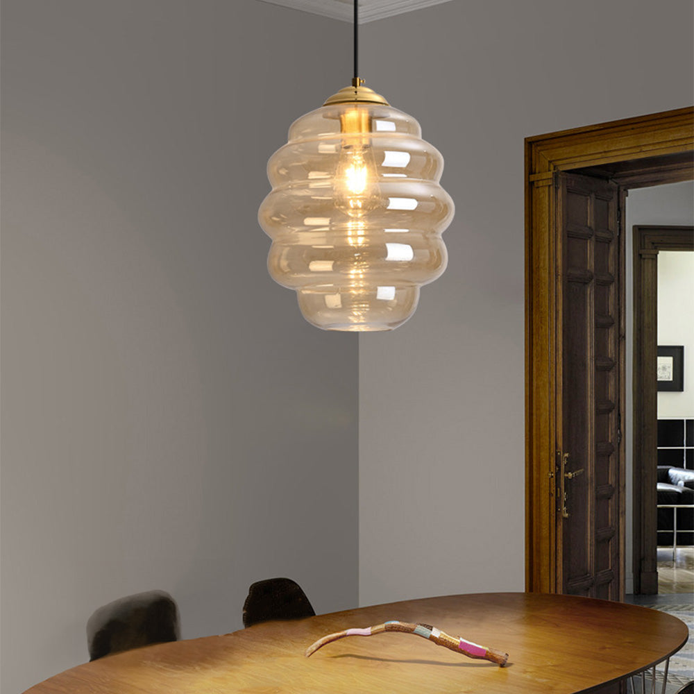 Glass Modern Pendant Lighting - Multi-layer Ring Fixture for Kitchen