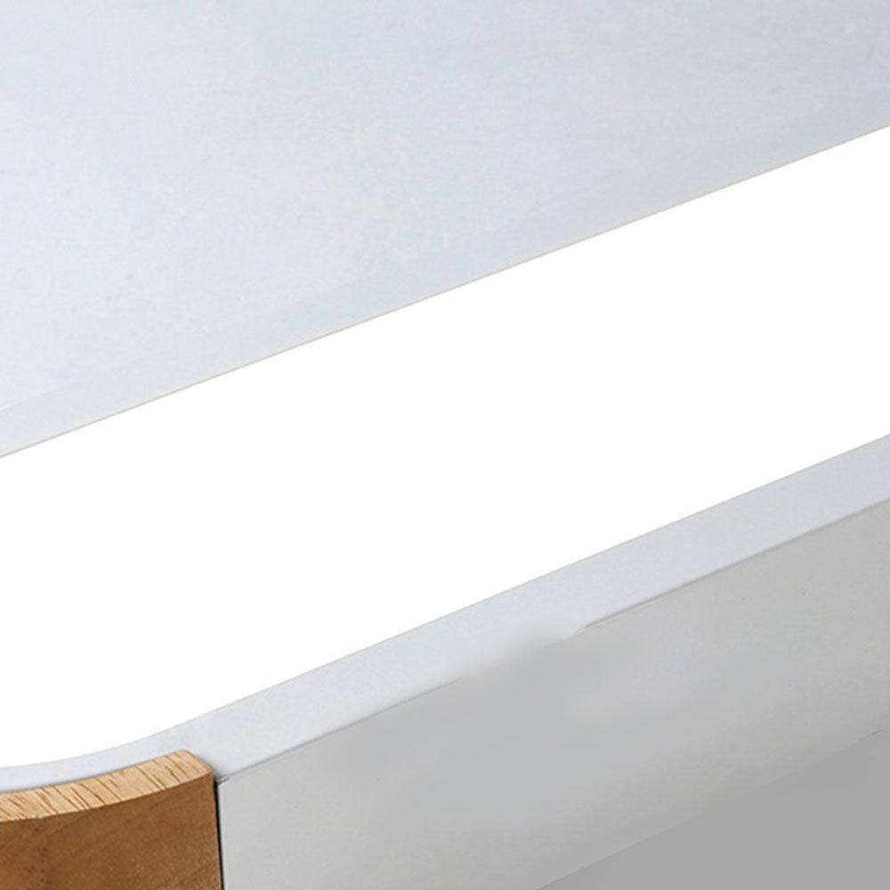 Minimalist Hallway Ceiling Light – Wood & Metal Modern Fixture