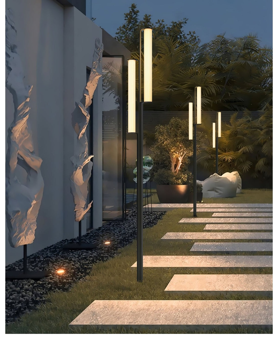 Outdoor Post Lamp - Modern Arc LED Light for Garden, Patio, or Walkway