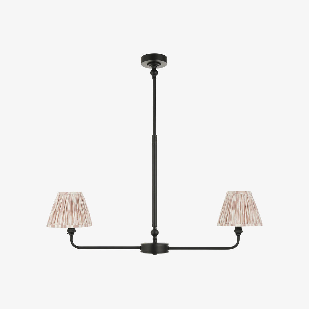 Zevatik Classic Ikat Patterned Fabric Chandelier - Metal Bracket Chandelier