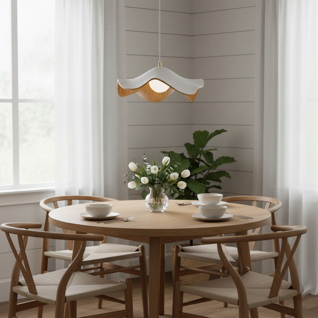 Leaf Vein Glass Plug-In Pendant Lamp