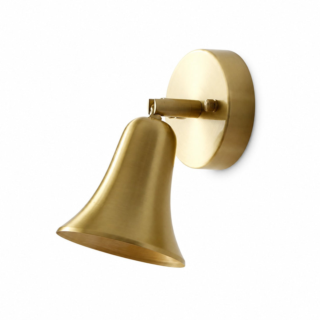 Vintage Brass Adjustable Wall Sconce with Cone and Bell Shade Options