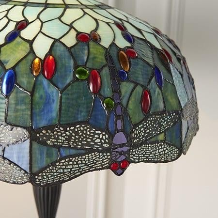 TF Dragonfly Motif Floor Lamp – Vintage Stained-Glass for Living Rooms