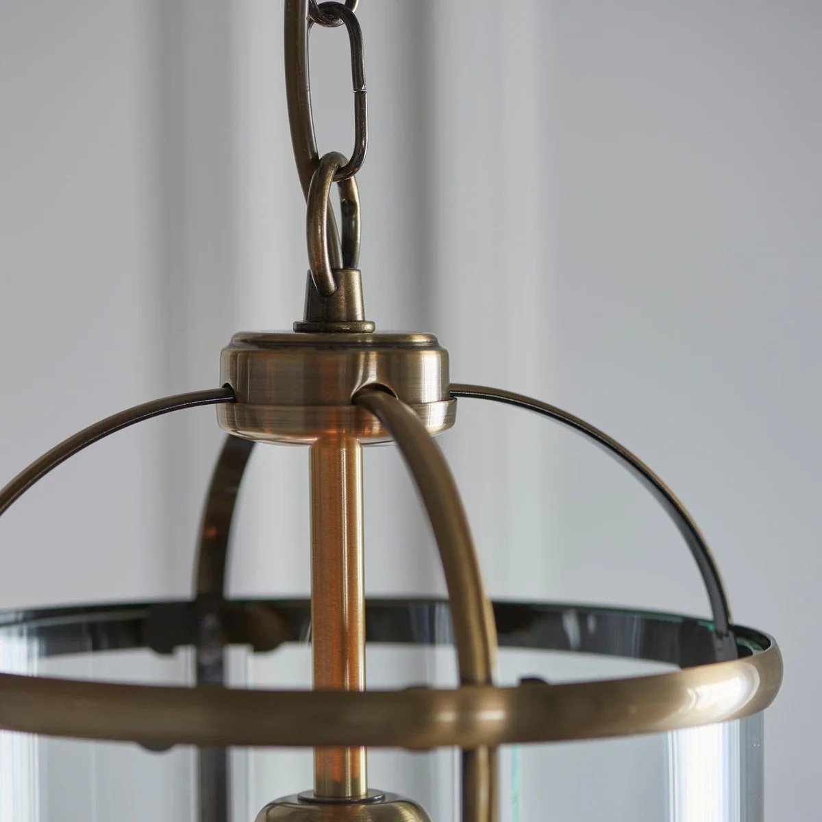 Luxvana Bell Shaped Glass Pendant Light - Industrial Metal Lantern Design Fixture for Kitchen