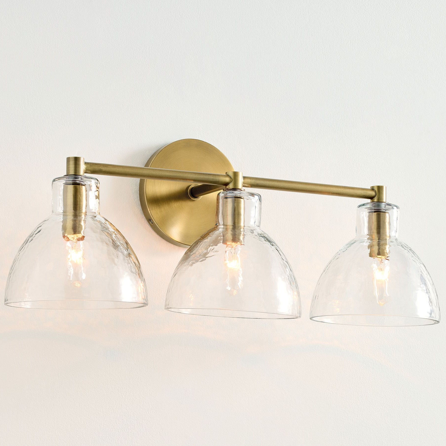 Glavira Recycled Glass Double Sconce - Indoor Brass Wall Lighting