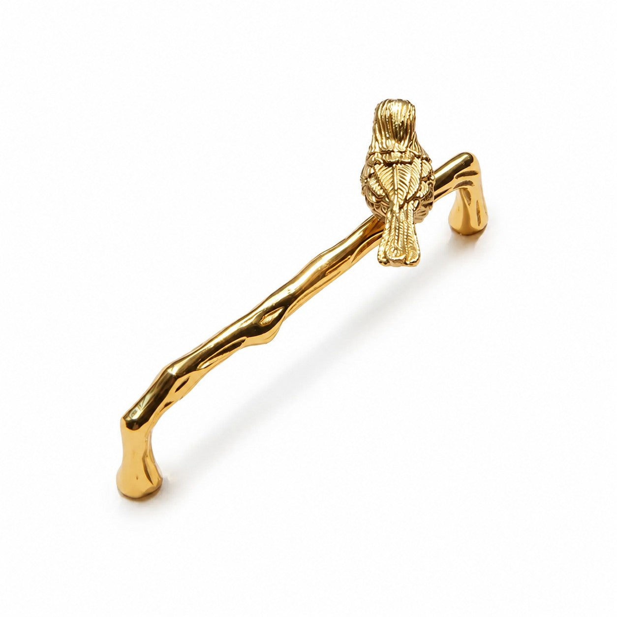 Bird brass cabinet handle with 5.0 in c-c / 12.8 cm c-c mounting