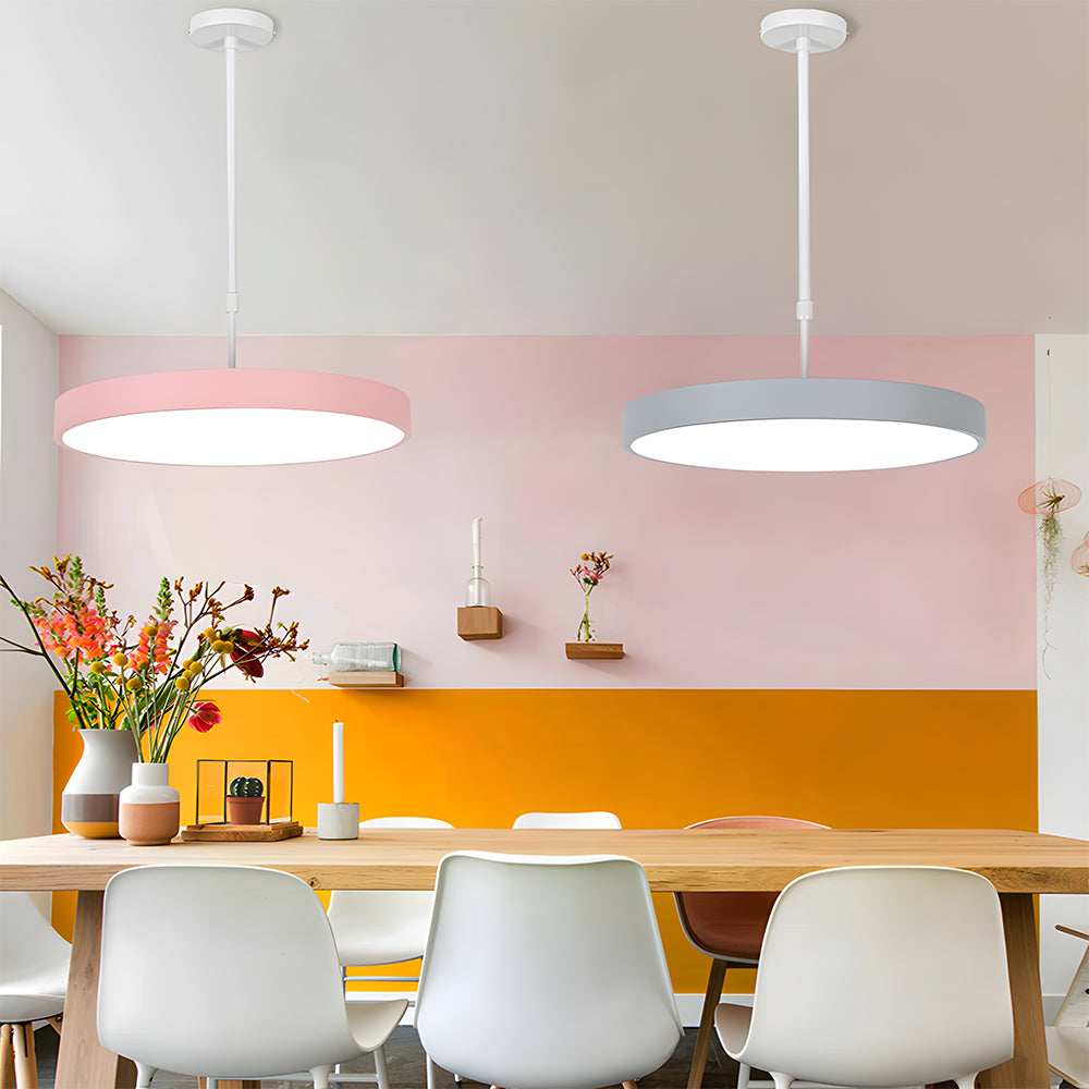 Macaron Disc Pendant Light - Modern Acrylic Kitchen Island Lighting