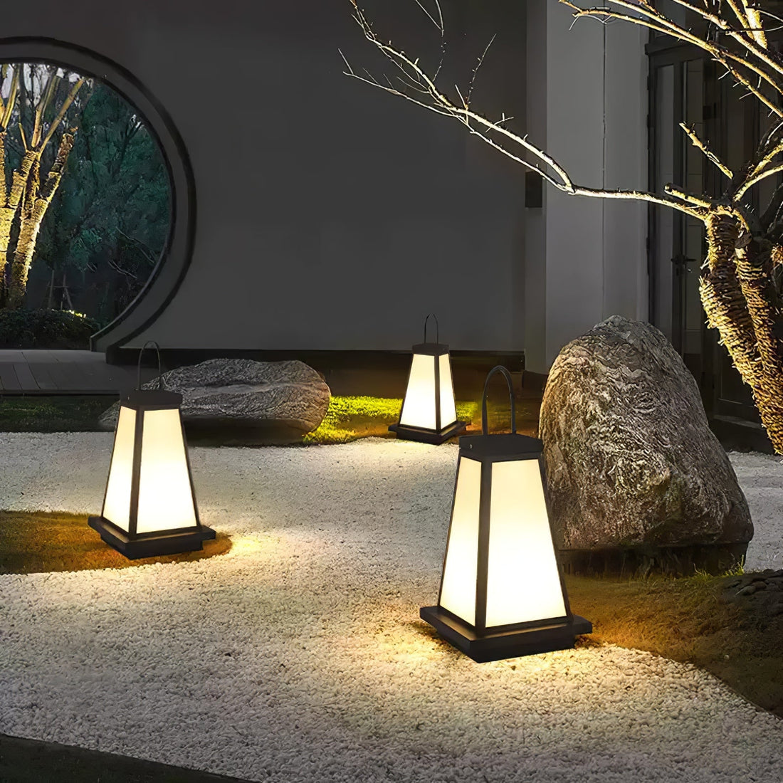 Tragbare Außenlampe – Gartenfertig – Dezente Anmut