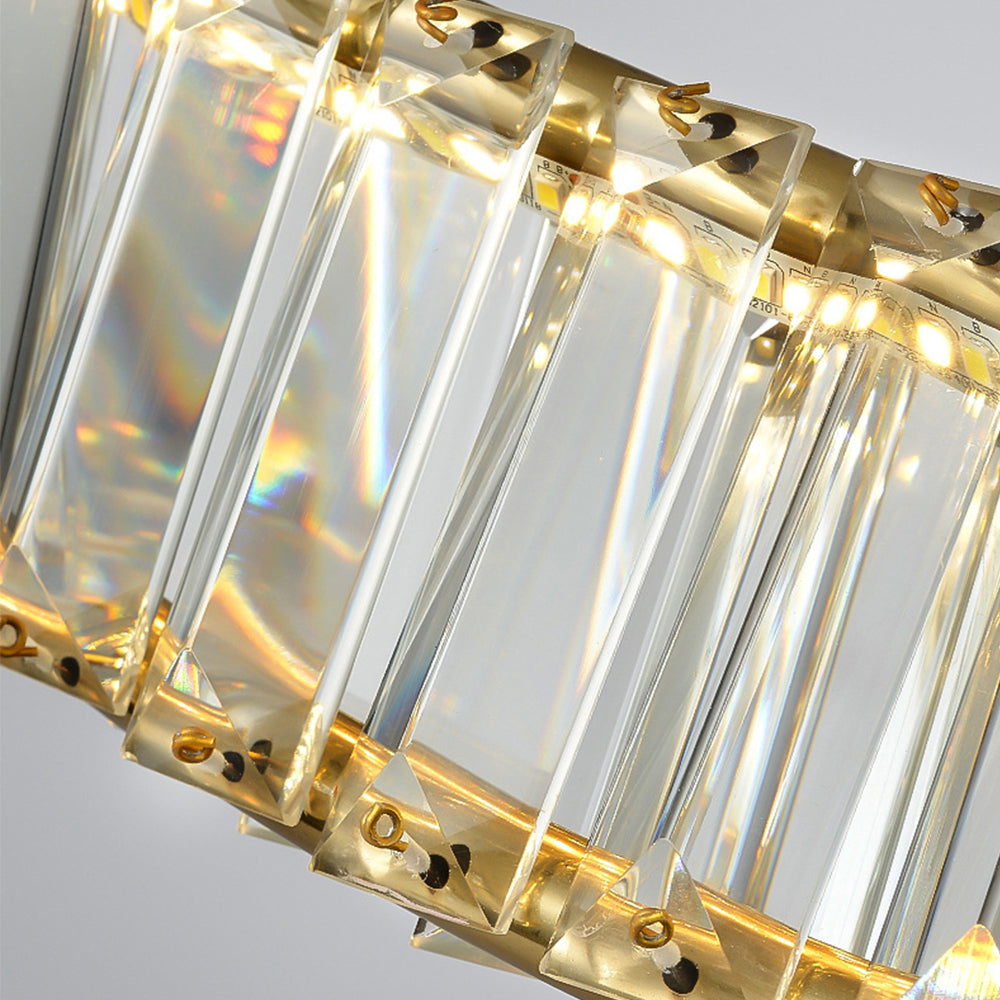 Modern LED Crystal Ceiling Lamp – Round Fixture for Living Room
